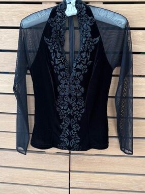 Vintage J.R. Nites Black Velvet Evening Top – Size 6 – Like New